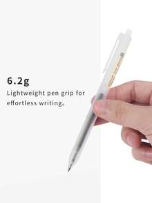 2/5/10pcs/Set Neutral Pens, Simple Push-Type Ballpoint Pens, 0.5mm Ink, Suitable For Business Office, Back To School Essential - Press the Pen - View 3