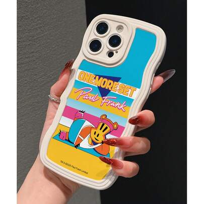  Ốp lưng điện thoại Paul Frank chính hãng, chất liệu TPU, họa tiết sóng biển, bảo vệ toàn thân điện thoại, có nắp che camera, thiết kế hình khỉ hoạt hình, gấu tập yoga và chữ cái phối màu, sản phẩm mới phù hợp với 13/14/15/16/17 Pro Max