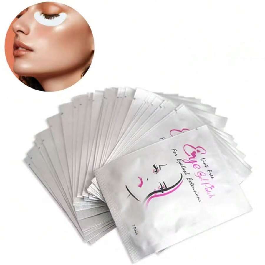 100 Cặp Miếng Dán Mi Ít Gây Dị Ứng, Miếng Dán Mi, Dụng Cụ Trang Điểm Nối Mi, Miếng Dán Mi Hydrogel, Miếng Gel Mắt Không Xơ, Dụng Cụ Làm Đẹp - trắng - Xem 1