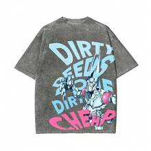 D4C Acid Wash Tee SBR Funny Valentine's Stand "" D4C American T-Shirt, Regular Fit, Made In The USA, Menfashion, Cotton Fabric, Street Style Top. Cosplay - màu đen - Xem 4