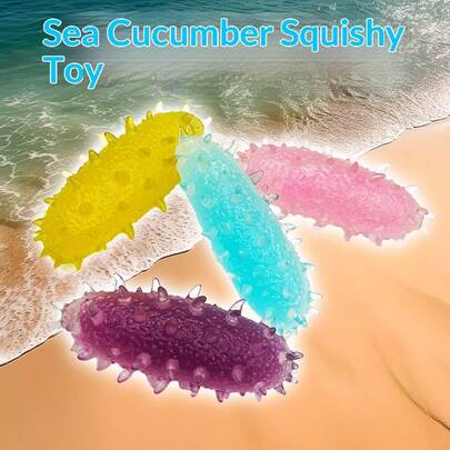 1pc New Squishy Stress Relief Soft Gel Simulated Sea Cucumber Toy, Interactive Fidget Toy, Perfect Gift For Friends, Family, Birthday, Party, Teens, Boys & Girls