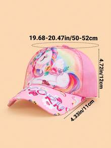 Set de 2 piezas: Gorra de béisbol de unicornio y bolso de pecho para niños de 3 a 5 años, dulce y lindo protector solar, ligero y cómodo, correa ajustable para la cintura, adecuado para uso diario, viajes y vacaciones, gran regalo para niños - Multicolor - Ver 3