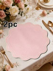 1/2/4 piezas Manteles individuales de tela bordada para fiestas, adecuados para decoración de mesa de boda, manteles de tela de estilo europeo minimalista y elegante para Navidad, Día de San Valentín, Acción de Gracias, Día de la Madre - Multicolor - Ver 23