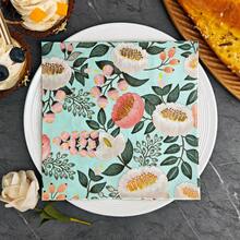 IOOJA 20/50Pcs 2ply Unfolded Size 33*33cm Camellia Pattern Printed Party Napkins, Disposable Napkins, Suitable For Theme Parties, Designed For Lively Parties, Essential For Company Team Building And Friends Gatherings - Multicolor - View 1