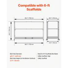 6 Foot Scaffolding Safety Guardrail Rustproof Solid Carbon Steel Scaffold Guard Rail Of 55.4 Lbs Load Capacity Baker Style Metal Guardrails Accessory System For Scaffolding Platform Yellow - 6 Foot - View 2
