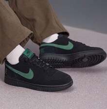 Giày thể thao thường ngày cổ điển cỡ lớn NIKE LOW - Đen/Xanh lá cây - Xem 2