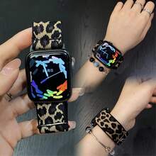 Dây đeo đồng hồ thể thao co giãn, tương thích với Apple Watch kích thước 38mm-49mm, dây nylon mềm có thể điều chỉnh, phù hợp với dòng đồng hồ 10-1, SE, Ultra, unisex. - màu nâu - Xem 3