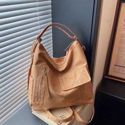 Mochila de estudiante estilo coreano 2026, de gran capacidad, de unicolor, muy atractiva, bolso de hombro y bandolera de doble uso para mujeres