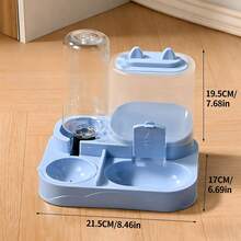 Bộ bát ăn tự động cho mèo gồm 1 bình chứa nước 400ml và 1 bình chứa thức ăn 700ml, bát ăn đôi bằng thép không gỉ cho mèo/chó. - 400ml + 700ml - Xem 4