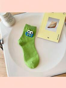 4双趣味表情图案中筒袜，百搭可爱 - 彩色 - 查看 3