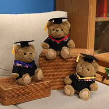 1 pieza Muñeco de peluche de oso doctor de dibujos animados lindo, muñeco de peluche para la temporada de graduación, oso de peluche con disfraz de doctor con lazo esponjoso y gracioso, recuerdo de graduación estudiantil, accesorio para fotos, decoración del hogar, regalo de cumpleaños para niños, regalo para novia, mejor amiga, Día de la Madre, Día del Niño - Multicolor - Ver 6