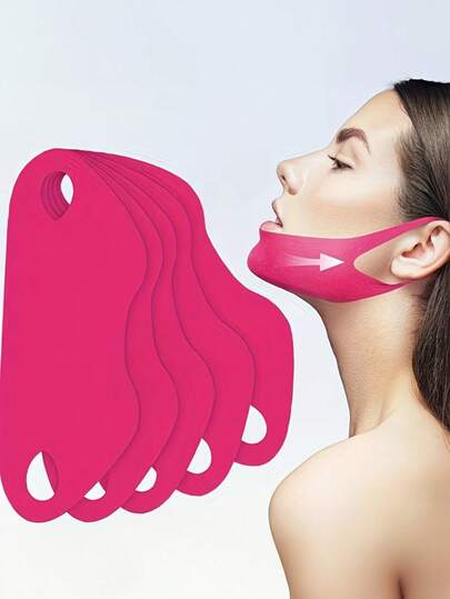 1 Peça Fita Tensor Facial, Remendo Corretor de Queixo Duplo, Adesivo Tensor de Queixo, Contendo Aloe Vera e Ácido Hialurônico, Fita Modeladora de Colágeno