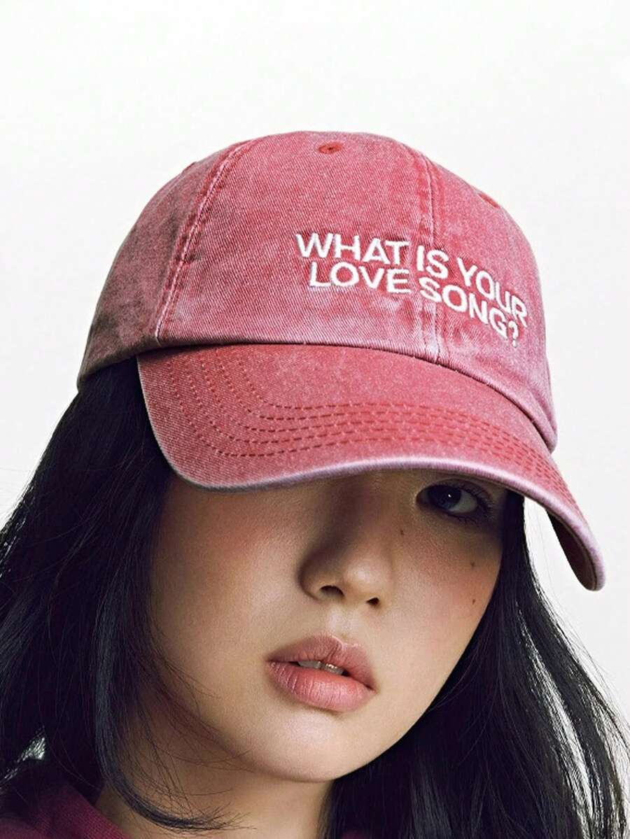 1件女款刺繡字母棒球帽,時尚中性戶外遮陽帽,適合戶外活動、度假、旅行、返校禮物 - 彩色 - 查看 1