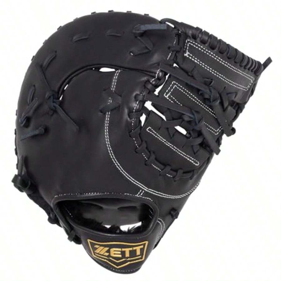 Zett BRF352613 - Guantes de béisbol Suaves de Primera Mano para béisbol - Negro 10 piezas - Ver 1