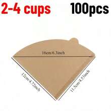 SOKANY [100 feuilles de filtre à café] Filtre à café en forme de V et en forme d'éventail, en pâte de bois naturelle sans blanchiment, avec une texture résistante et de haute définition, compatible avec les cafetières à filtre à infusion manuelle/les machines à café américaines, utilisé pour le reflux/l'infusion/la préparation, fournitures à café essentielles pour le thé de l'après-midi, le bureau et la maison - papier filtre à café - Voir 11