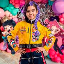 Peluca Trenza Extensión Cabello Lila Demon Rumi Fiesta - Morado Violeta - Ver 5