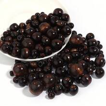 40-500颗 6/8/10/12/14/16/18mm 天然原木散珠，适用于珠宝制作，包括经典特色手链、项链、耳环、DIY钥匙扣等。 - 深咖色 - 查看 6