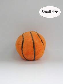 1pc Creative Basketball Shaped Plush Throw Pillow, Small Orange Spherical Cushion, Sports Style Home Decor - Orange - View 4