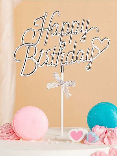 3D Shiny Birthday Cake Topper, Birthday Cake Decoration, Double-Sided Decorative Topper For Cake Decorating, Dessert Table Decor, Baking Supplies, Party Decoration, Kitchen Essentials, Holiday Gift, Perfect For Enhancing Birthday Cake Display, Also Can Be Used As Photo Booth Prop