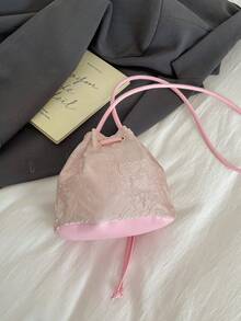 Túi xô thêu kiểu Trung Quốc mới mùa xuân 2026, túi đeo vai tối giản độc đáo dành cho nữ. - Hồng - Xem 6