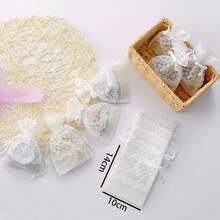 Bộ 4 túi đựng trang sức ren trắng có dây rút - Thiết kế hoa năm cánh, túi quà tặng bằng chất liệu polyester bền chắc để đựng trang sức, thích hợp cho đám cưới, sinh nhật, các dịp đặc biệt, Ngày của Mẹ, Ngày Nhà giáo, tiệc mừng em bé, kỷ niệm. - trắng - Xem 8