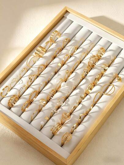 Bộ 23 chiếc nhẫn thời trang tinh tế, sang trọng dành cho bé gái và bé trai, hình mắt, mặt trăng, ngôi sao, đính ngọc trai giả, quà tặng cho bạn bè, phụ kiện đeo hàng ngày, dự tiệc.