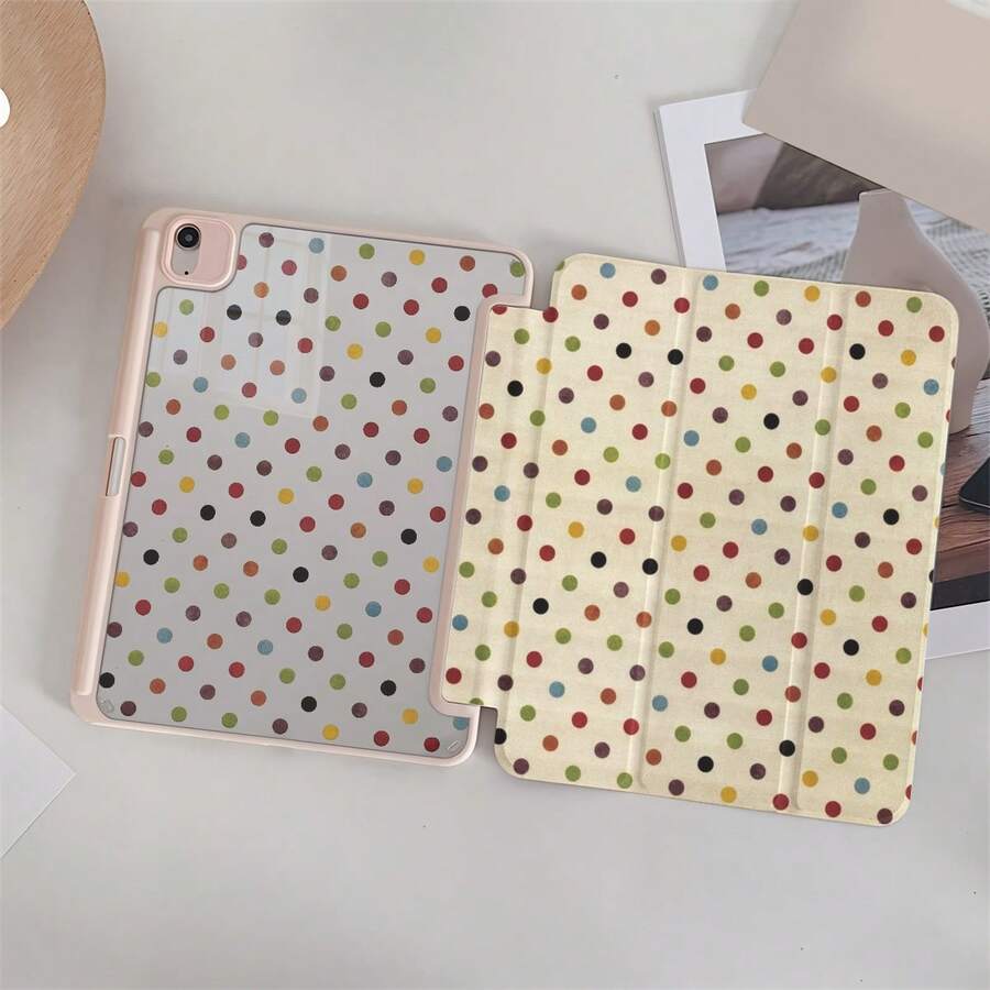 1 chiếc ốp bảo vệ máy tính bảng họa tiết chấm bi, phù hợp với iPad 11/A16/10th/Air4/5/6/Pro 12.9/2024/2025/2020/2021/2022/2023/10.2/10.9/Mini7, Galaxy Tab A8/A9 Plus/S6 Lite/S7/S9FE PLUS/S10 Plus, 5/5pro/6/6pro/7/7pro/6s Pro, thích hợp cho công việc, du lịch và sử dụng tại nhà, ốp bảo vệ máy tính bảng có thể gập lại. - Nhiều màu - Xem 1