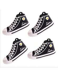 1pc Creative Daisy Keychain Pendant, Canvas Shoes Cartoon Doll Bag Charm, Korean Style Gift - Multicolor - View 6