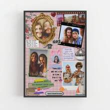 1pc "Best Friend" Matchbox Postcard Collage Custom Poster, The Photo Of The Sisters Together Personalized Animal-Themed Gift Custom Wall Art, Editable Template, Customizable Friendship Photos, Customizable Items - Multicolor - View 11