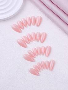 NAIO 24PCS Spring/Summer Y2K Style Press On Nails & Toe Nails Set, Almond Shape Design, Nude Cat Eye With French Tip, Heart & Bow Pattern Accents, For Women & Girls, Perfect For Party & Daily Wear, Comes With Tool Kit, Great Gift For Ladies, Nails Nail Supplies - Multicolor - View 2