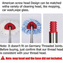 Spin Mop Replacement Handle - 4-Section 30" To 58" Mop Handle Replacement Stick Compatible With O-Ceda Spin Mop EasyWring Mop Handle For Floor Cleaning Mop HeadandBase Not Include (Red) - Màu đỏ - Xem 3