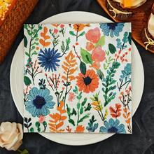 IOOJA 20/50Pcs 2ply Unfolded Size 33*33cm Oil Painting Floral Pattern Printed Party Napkins Disposable Napkins Suitable For Theme Parties Designed For Lively Parties Essential For Company Team Building And Friends Gatherings - Multicolor - View 2