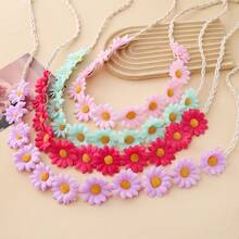 1pc Cute Daisy Headband, Boho Style Braid Headpiece, Sunflower Flower Crown Hair Accessory - Multicolor - View 10