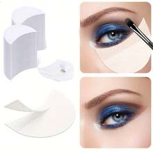 50/30pcs Lint-Free Eyeliner Shields - Eyeshadow Smudge Proof Pads, False Lash Extension Makeup Tools, Easy To Clean - White - View 2