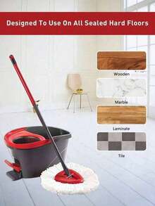 1/2pcs Mop Heads, Compatible With O-Cedar/ Easywring Spin Mops, 2pcs Super Microfiber Mop Refill - White - 查看 4