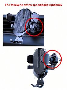 1pc Universal Black ABS Multifunctional Car Phone Holder, Air Vent Mount, Navigation - 黑色 - 查看 8