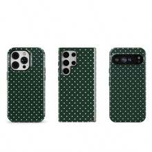 VESPOP 橄榄绿波点手机壳，兼容 17、16、15、14、13、12 Pro Max、Galaxy S26、S25、S23 和 Pixel。 - 墨綠色 - 查看 5