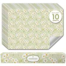 Chamomile Scented Drawer Liners For Dresser Drawers (10 Large Sheets, 19.7" X 14.4") - Non Adhesive Drawer Paper Liner For Bedroom Dresser & Closet Shelves By Linda's Essentials - / - View 1