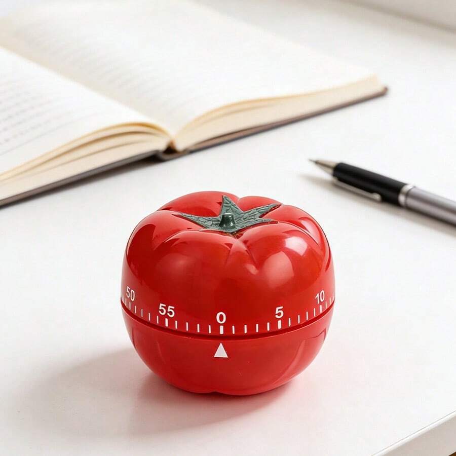 Temporizador de cocina en forma de tomate rojo, temporizador manual de cuenta regresiva de 60 minutos para cocinar, aprender y gestionar el tiempo - Multicolor - Ver 1