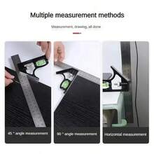 一套三合一多功能可调木工工具 - 不锈钢组合角尺，带数字角度规和直尺，耐磨、高精度、无需充电即可操作 - A - 查看 8
