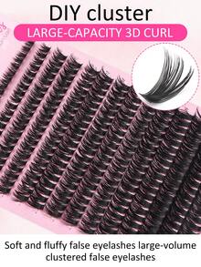14 Rows Of D-Curled Natural Segmented False Eyelashes, 280 Pieces In Large Capacity, 60D Thick Lash Clusters, Free DIY Lash Clusters, Suitable For Various Occasions, Reusable False Eyelashes, Eyelashes, Segmented Eyelashes, Lash Clusters. - D - 查看 3