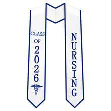 Nurse Graduation  Nurse Graduation Decorations Class Of 2026 Nursing Graduate Sash Premium Graduation For International Graduates-6.45"Width X 70.8"Length - Xanh & Trắng - Xem 1