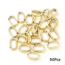 50个椭圆形亚克力首饰连接器，U形开口环，适用于DIY手链，首饰制作配件 - 金色 - 查看 9