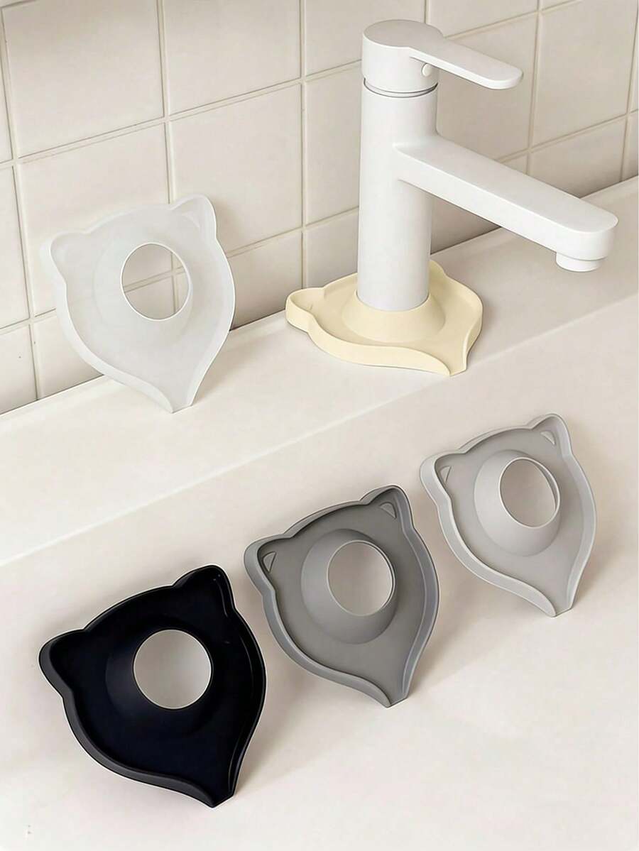 2pcs Silicone Faucet Splash Guard, Anti-Drip Anti-Backflow, Cartoon Design Splash Pad, Kitchen Sink Accessories, Trimmable Narrow Edge, Suitable For Bathroom Sink, Kitchen Sink And Dish Rack, Practical Kitchen Tool - Multiple Styles - View 1