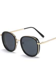 1pc Unisex Round Metal Frame Glasses, Outdoor Travel Street Style Versatile Kids Glasses - 彩色 - 查看 8