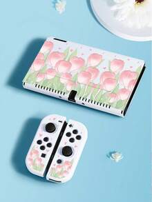 Ayotu 1pc Pink Tulip Pattern Ultra-Thin TPU Transparent Protective Case Compatible With Switch OLED/Switch/Switch Lite/New Switch 2 (2025) - Support Docking Design, No Need To Remove, Anti-Fall And Dust-Proof, Multiple Colors Available - Multicolor - View 19