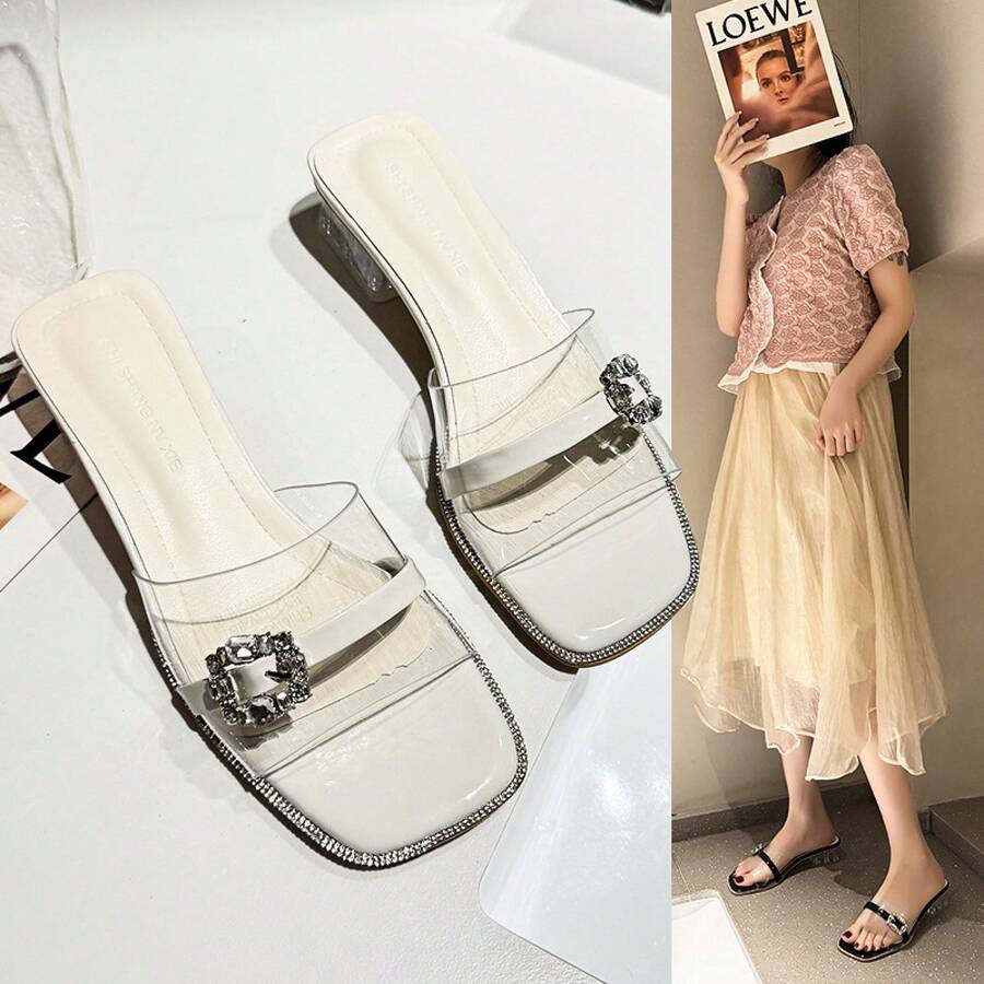 Women Heeled Sandals - Khaki - View 1
