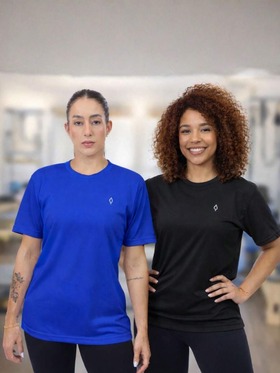 Kit 2 Camisetas Feminina Dry Manga Curta Treino Academia Básica