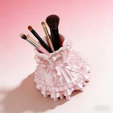 1pc 3D Princess Dress Shaped Cute Desktop Storage Box, Pen Holder, Cosmetic & Decor Display - Multicolor - View 9
