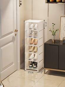 1 pezzo Scaffale per scarpe verticale multistrato rimovibile e installabile, opzioni di colore nero/bianco minimalista. Multistrato stretto impilabile, facile da assemblare. Grande capacità salvaspazio. Adatto per casa, soggiorno, ingresso, mobile per scarpe, può conservare borse e scarpe contemporaneamente. Essenziale per lo stoccaggio di grande capacità in dormitorio, essenziale per affitto, essenziale per il ritorno a scuola e il trasloco - Multicolore - Visualizzare 17